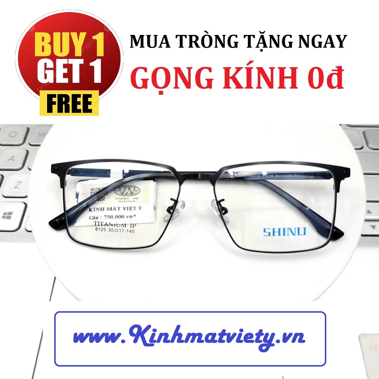 Gọng Kính CHÍNH HÃNG - TẶNG GỌNG FREE