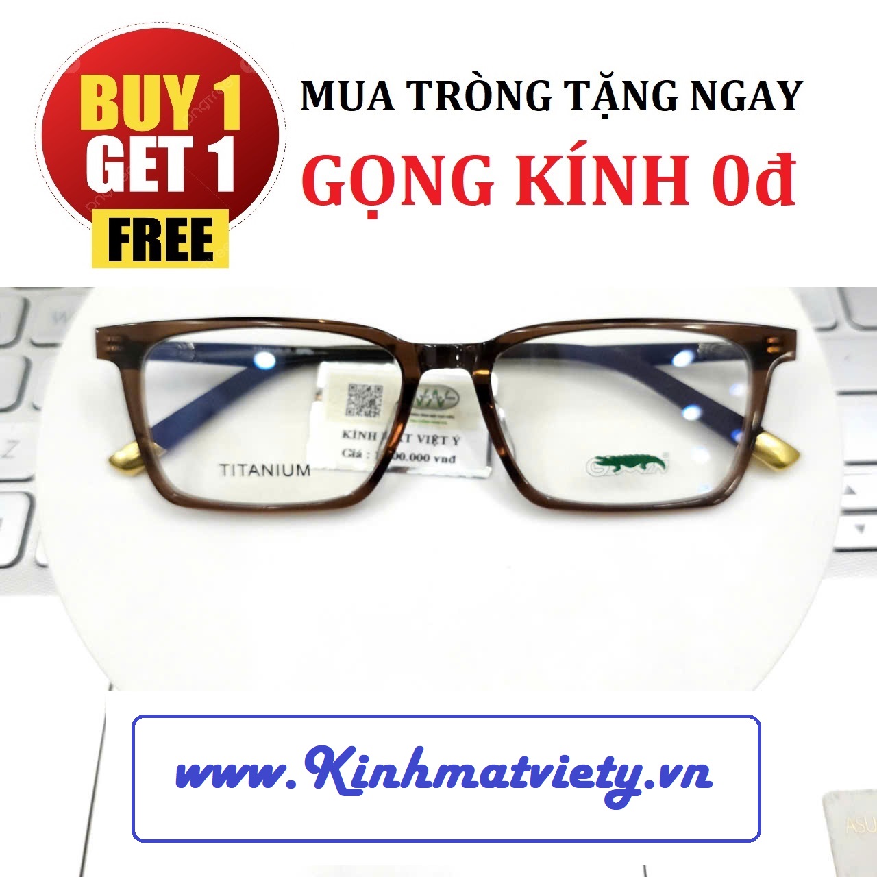 Gọng Kính dáng vuông to SHINU CHÍNH HÃNG - TẶNG GỌNG FREE