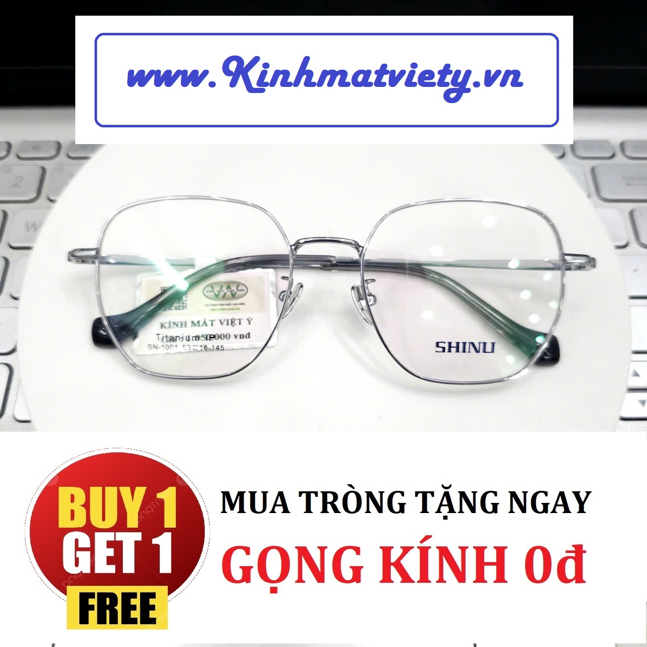 Gọng Kính SHINU chất liệu TITANIUM CHÍNH HÃNG - TẶNG GỌNG FREE