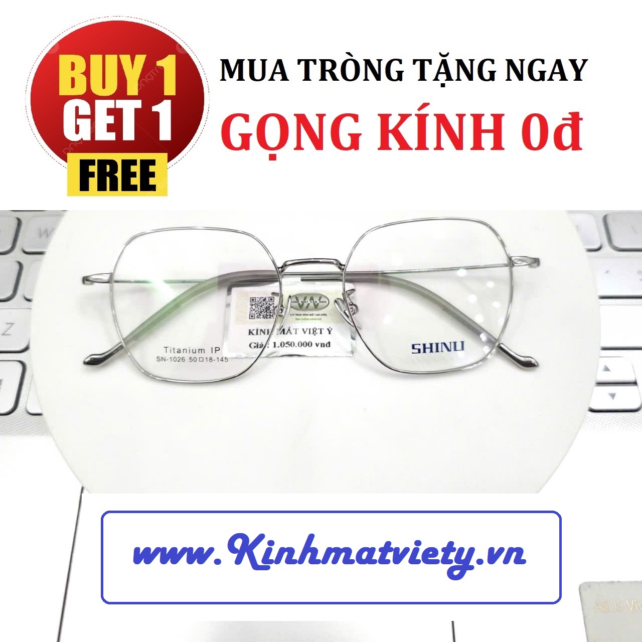 Gọng Kính SHINU chất liệu TITANIUM CHÍNH HÃNG - TẶNG GỌNG FREE