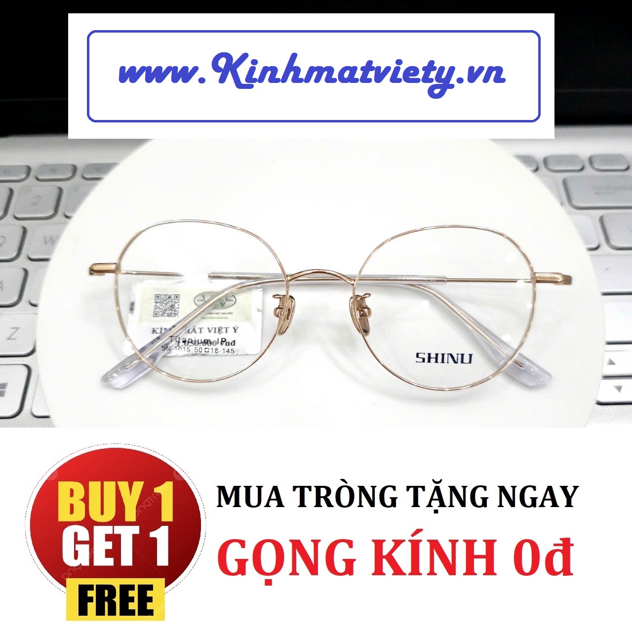 Gọng Kính SHINU chất liệu TITANIUM CHÍNH HÃNG - TẶNG GỌNG FREE