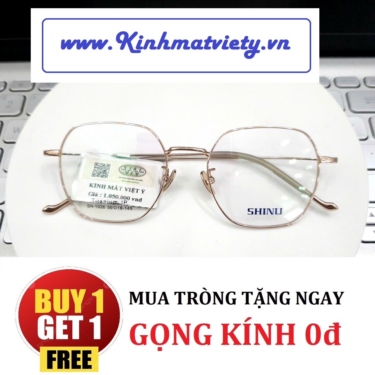 Gọng Kính SHINU chất liệu TITANIUM CHÍNH HÃNG - TẶNG GỌNG FREE