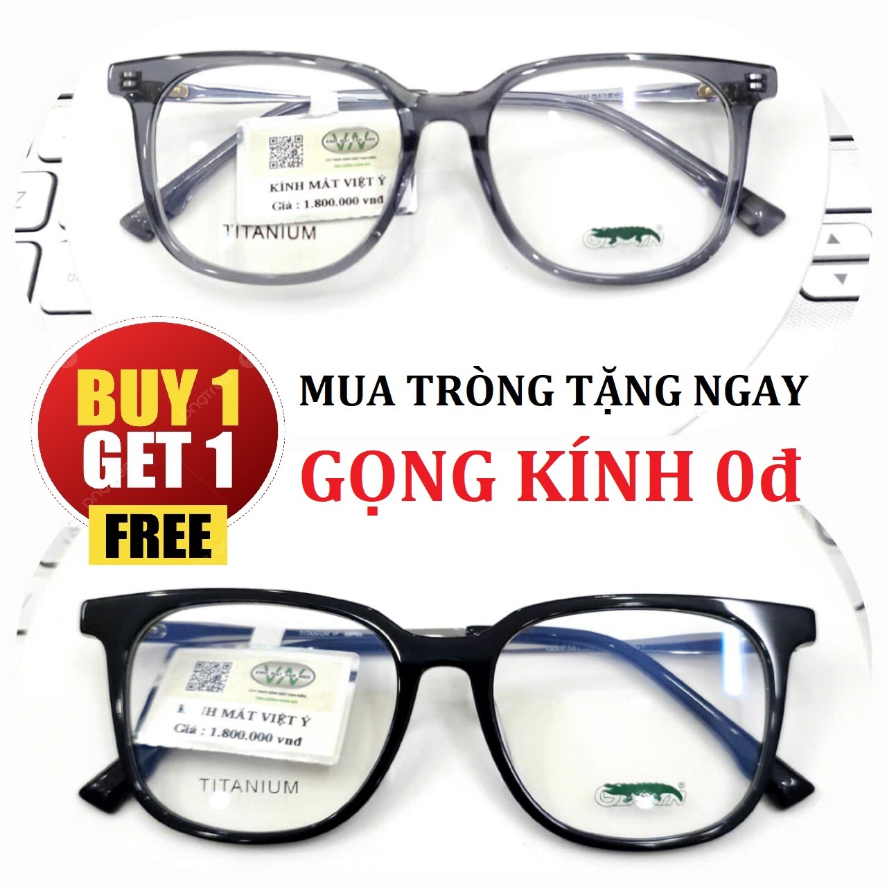 Gọng Kính dáng vuông to SHINU CHÍNH HÃNG - TẶNG GỌNG FREE