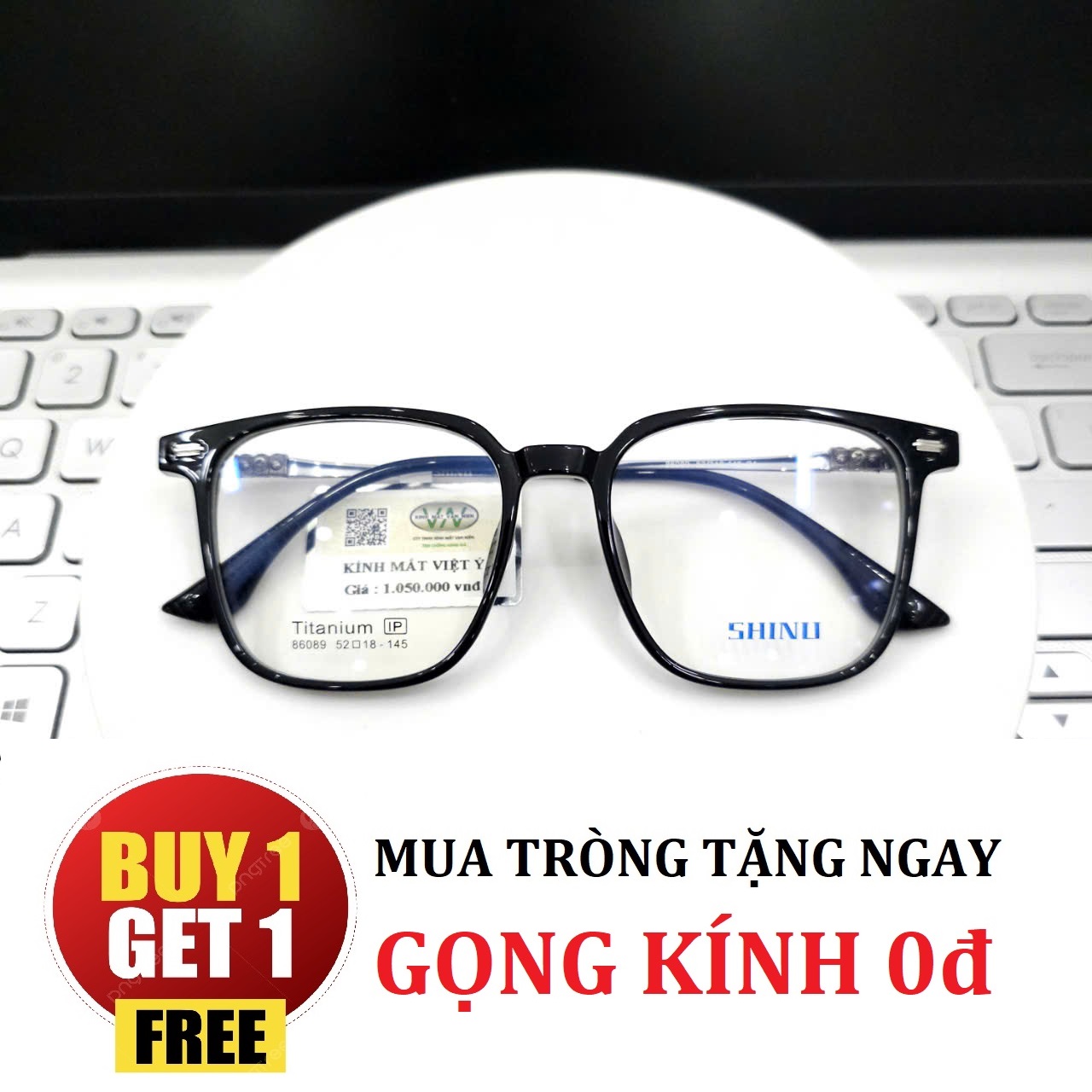 Gọng Kính dáng vuông to SHINU CHÍNH HÃNG - TẶNG GỌNG FREE