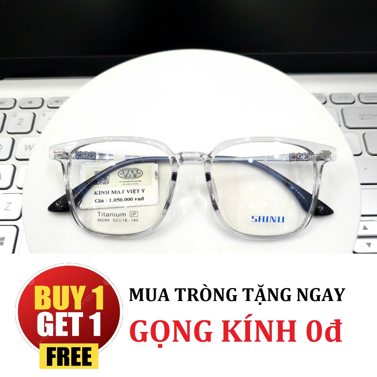 Gọng Kính dáng vuông to SHINU CHÍNH HÃNG - TẶNG GỌNG FREE