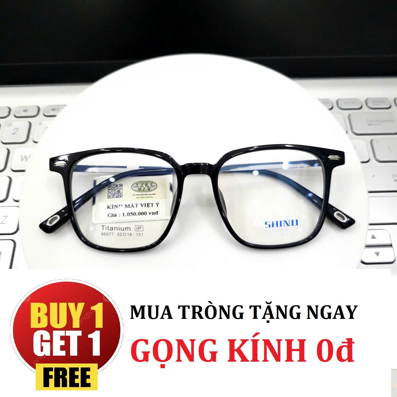 Gọng Kính dáng vuông to SHINU CHÍNH HÃNG - TẶNG GỌNG FREE