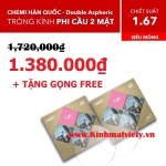 Tròng Kính Siêu Mỏng Ánh Sáng Xanh Phi Cầu 2 Mặt chiết xuất 1.67 Chemi Double Aspheric