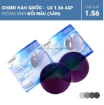 Tròng kính đổi màu Chemi ASP U2 1.56 (Xám)01