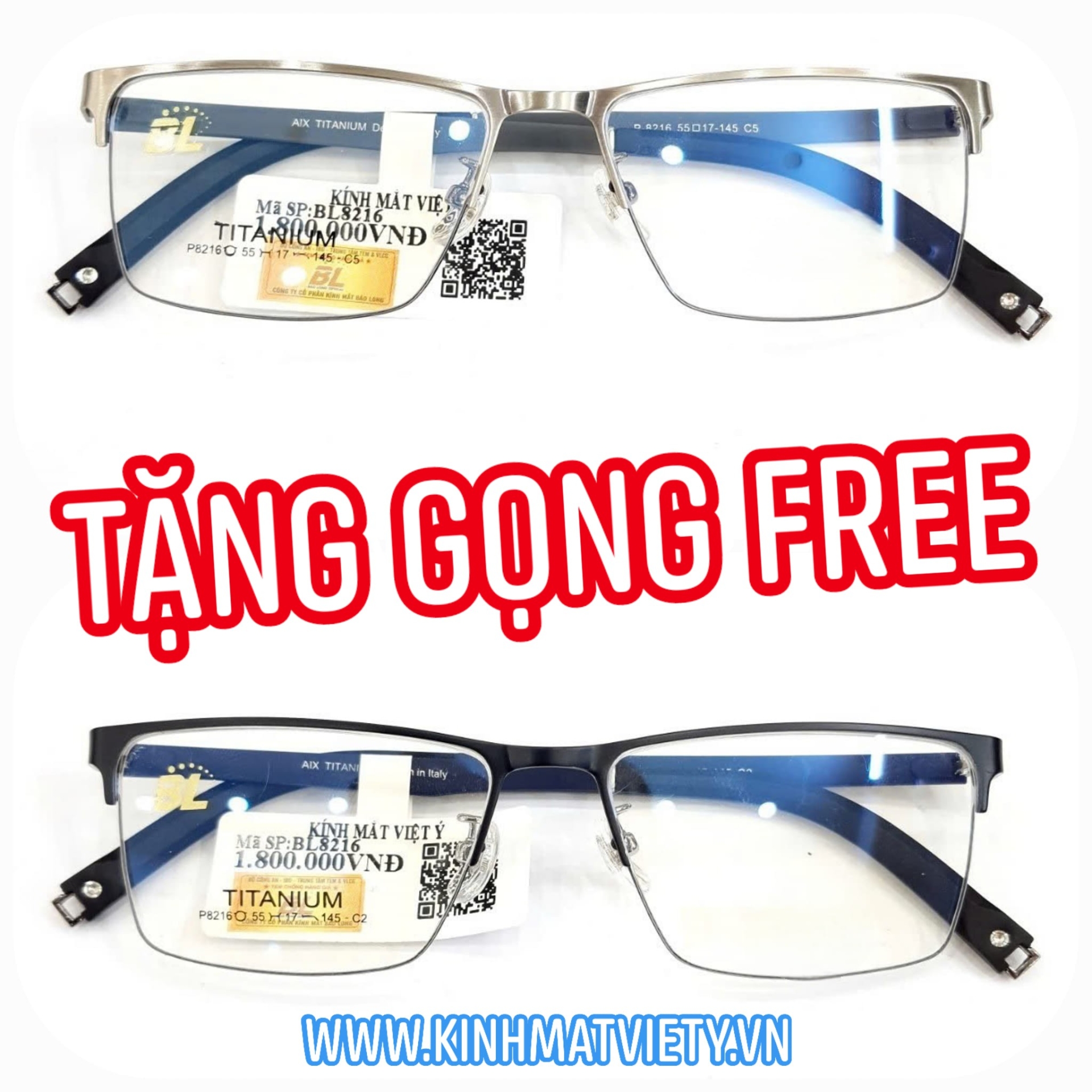 Gọng kính TITANIUM NGUYÊN CHẤT 100%