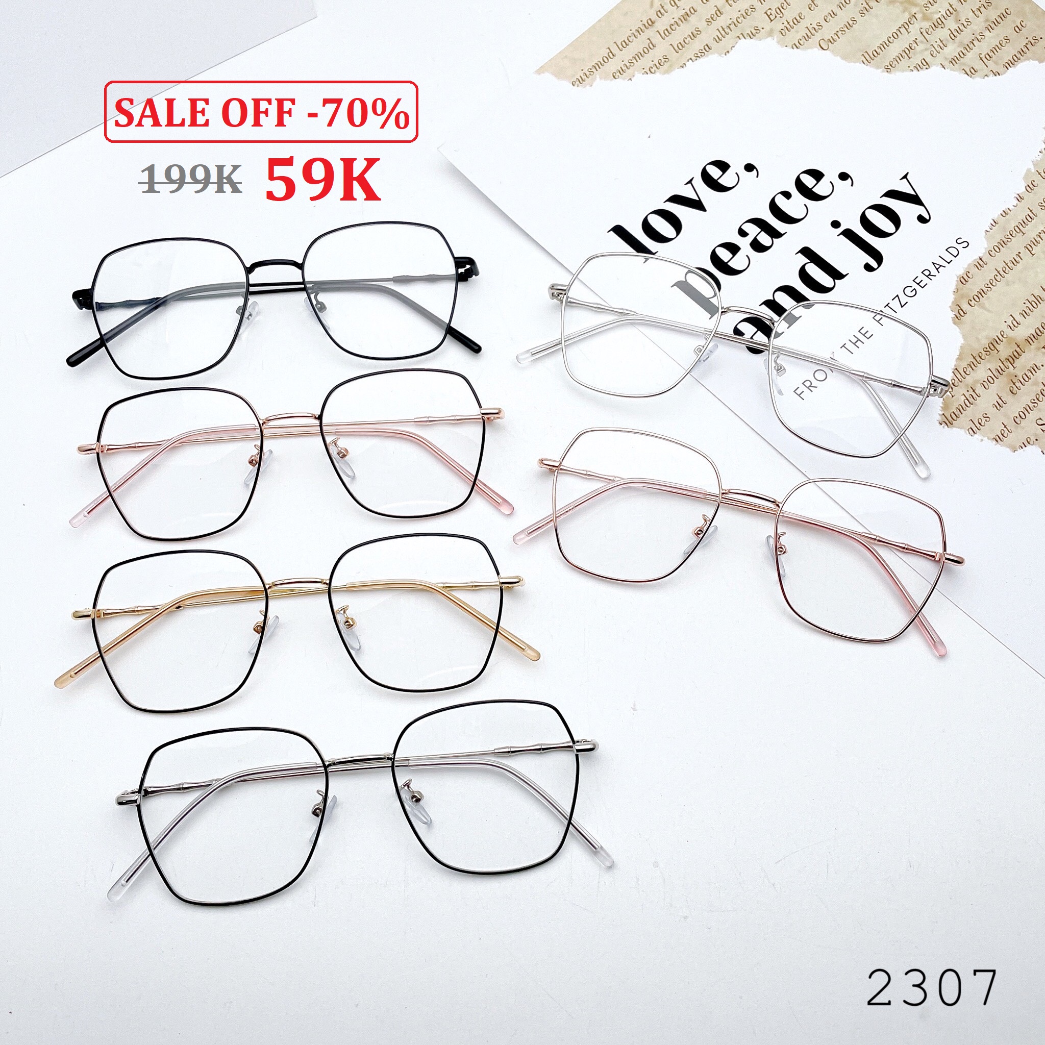 Gọng kính kim loại mã 2307
