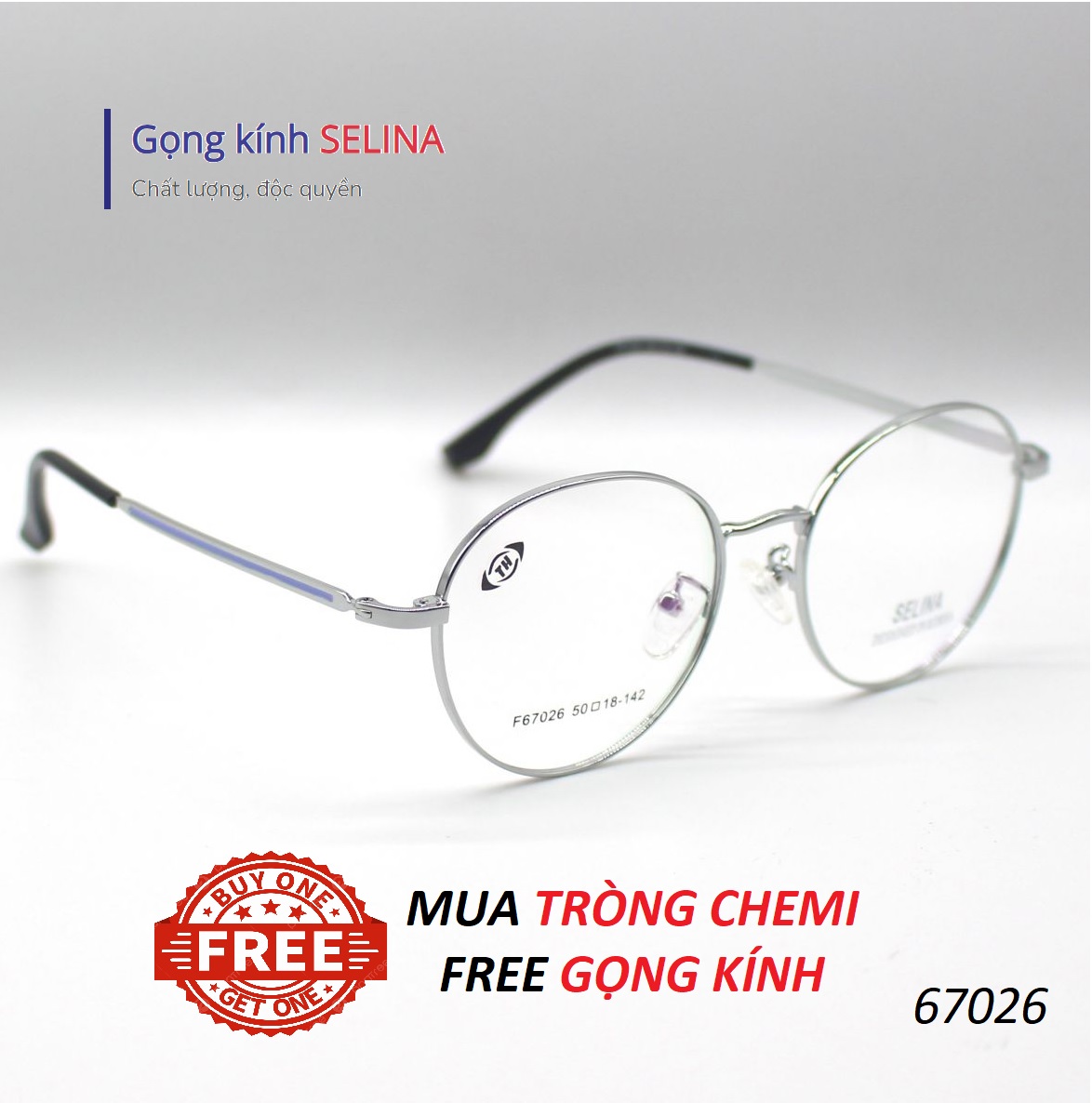 GỌNG KÍNH HÀN QUỐC THƯƠNG HIỆU SELINA 67026 SILVER